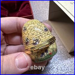 Staffordshire English Enamel Box Vintage Beehive Bee Hive Bees & Flowers