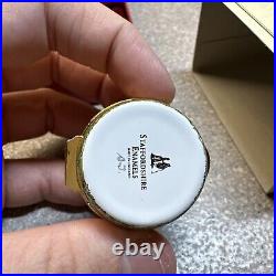 Staffordshire English Enamel Box Vintage Beehive Bee Hive Bees & Flowers