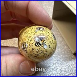 Staffordshire English Enamel Box Vintage Beehive Bee Hive Bees & Flowers
