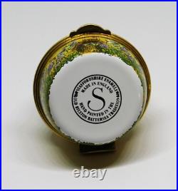 Staffordshire English Enamel Box Vintage Beehive Bee Hive Bees & Flowers