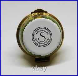 Staffordshire English Enamel Box Vintage Beehive Bee Hive Bees & Flowers