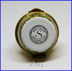 Staffordshire English Enamel Box Vintage Beehive Bee Hive Bees & Flowers