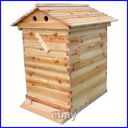 Super Beekeeping Brood House Cedarwood Beehive Box for 7 Auto Bee Hive Frames
