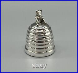 Superb Birmingham 2009 Sterling Silver Bear & Bee Hive First Tooth Trinket Box