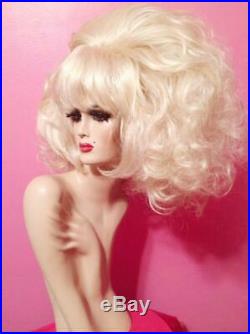 Swinging 60s LADY BUNNY Beehive Big Wig Bangs Custom Drag Queen Blond ALL COLORS