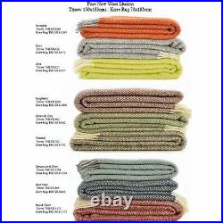 TWEEDMILL TEXTILES KNEE RUG 100% Wool Sofa Bed Throw Blanket BEEHIVE PETROL BLUE