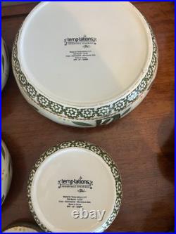 Temptations Old World Bee hive Four Canister Stacking Bowl Serving Oven Set RARE