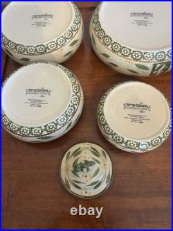 Temptations Old World Bee hive Four Canister Stacking Bowl Serving Oven Set RARE