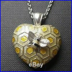 Theo Fennell sterling silver pendant. Bee on Honeycomb /hive