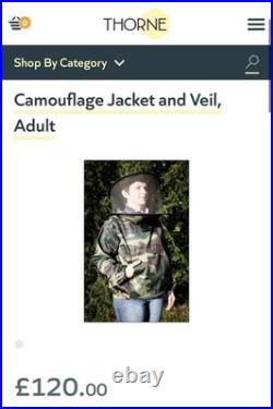 Thorne Jacket Hat & Veil Combined Size 48 Camouflage Bee Keeping Hive Midges