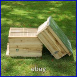 UK 2 Tiers Wood Bee Hive House Brood Super Box Beekeeper Beekeeping Beehive Box