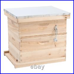 UK 2 Tiers Wood Bee Hive House Brood Super Box Beekeeper Beekeeping Beehive Box