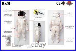 Unisex 3Layer Beekeeping Ultra Ventilated Round Veil Bee Suit. FREE GLOVES. 3XL