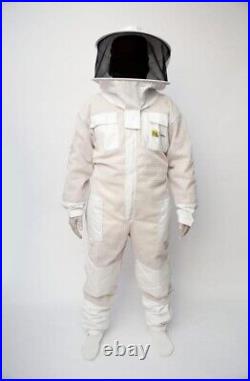 Unisex 3Layer Beekeeping Ultra Ventilated Round Veil Bee Suit. FREE GLOVES. 3XL