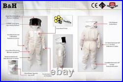 Unisex 3 Layer Beekeeping Ultra Ventilated Round Veil Bee Suit & FREE GLOVES. L