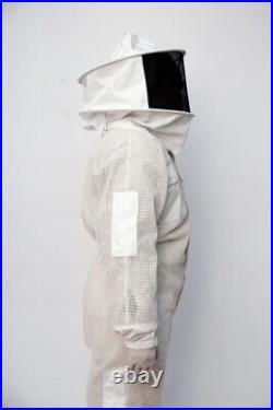 Unisex 3 Layer Beekeeping Ultra Ventilated Round Veil Bee Suit & FREE GLOVES. L