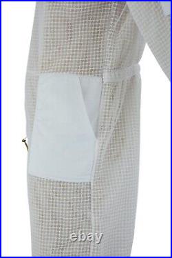 Unisex 3 Layer Beekeeping Ultra Ventilated Round Veil Bee Suit & FREE GLOVES. M