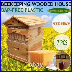 Upgrade Wooden Beekeeping Beehive House Box 7 PCS Auto Bee Brood Comb Hive Frame