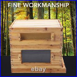 Upgraded Auto Flowing Honey Frame +Wooden Bee Hive House Comb Beehive Box Kit UK