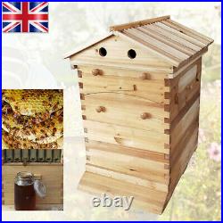 Upgraded Pro Beehive Wooden Bee Hive House Beekeeping Cedar Super Brood Box UK