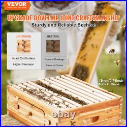 VEVOR Bee Hive Langstroth Medium Beehive Kit 10 Frames Acrylic Bee Windows