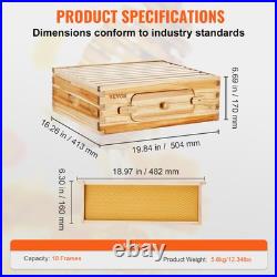 VEVOR Bee Hive Langstroth Medium Beehive Kit 10 Frames Acrylic Bee Windows