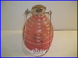 VINTAGE Light Pink Bee Fly Wasp trap catcher hive shaped Glass withwire hanger