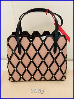 Valentino Garavani Beehive Small Studded Pink Leather Tote, New, Ori$2246