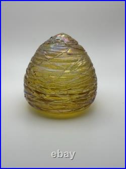 Very Rare John Ditchfield Bee Hive In Amber Signed With Label On Base