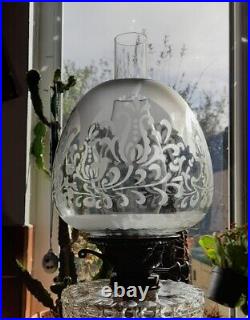 Victorian Clear Etched Beehive Shade