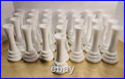 Vintage 6 WHITE MILK GLASS BEE HIVE BUD VASES, BULK LOT OF 29