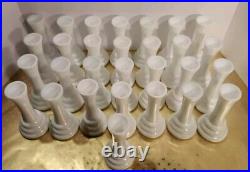 Vintage 6 WHITE MILK GLASS BEE HIVE BUD VASES, BULK LOT OF 29