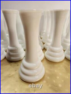 Vintage 6 WHITE MILK GLASS BEE HIVE BUD VASES, BULK LOT OF 29