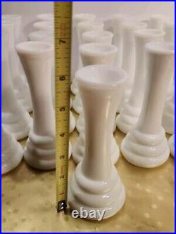 Vintage 6 WHITE MILK GLASS BEE HIVE BUD VASES, BULK LOT OF 29