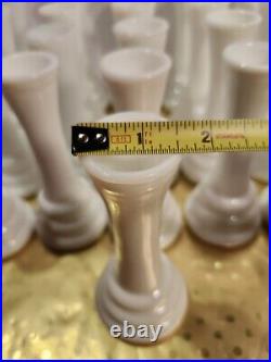 Vintage 6 WHITE MILK GLASS BEE HIVE BUD VASES, BULK LOT OF 29