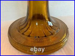 Vintage Aladdin Gold Amber Yellow Beehive Glass Oil Lamp With Burner