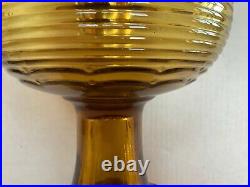 Vintage Aladdin Gold Amber Yellow Beehive Glass Oil Lamp With Burner