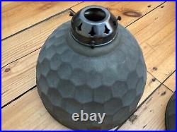 Vintage Beautiful Sectoray Grey Beehive Holophane Lightshades 2 Available