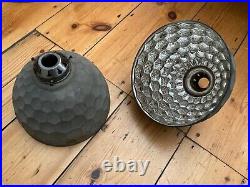 Vintage Beautiful Sectoray Grey Beehive Holophane Lightshades 2 Available