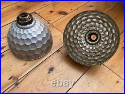 Vintage Beautiful Sectoray Silvered Beehive Holophane Lightshades 2 Available