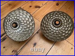 Vintage Beautiful Sectoray Silvered Beehive Holophane Lightshades 2 Available