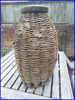 Vintage Bee Hive Skep Wattle And Daub European Garden Feature Cotswold 61cm
