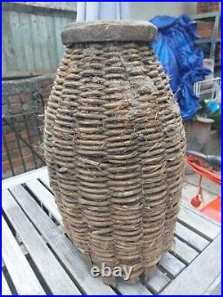 Vintage Bee Hive Skep Wattle And Daub European Garden Feature Cotswold 61cm