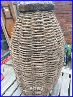Vintage Bee Hive Skep Wattle And Daub European Garden Feature Cotswold 61cm