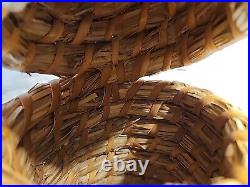 Vintage Beehive Basket Bee Skep 13.5 Old Primative Look Woven Latched Rustic