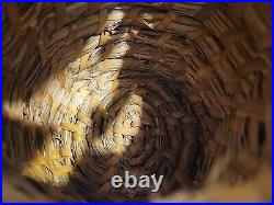 Vintage Beehive Basket Bee Skep 13.5 Old Primative Look Woven Latched Rustic