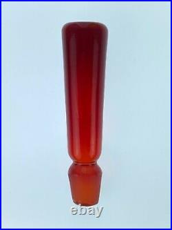 Vintage Blenko Glass 658L Beehive Decanter in Tangerine Joel Myers Design