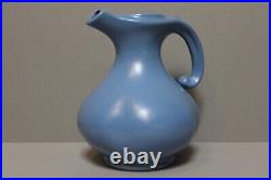Vintage California Pottery Padre 1930s Blue Rare Color Carafe Matte Pitcher