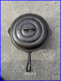 Vintage Cast Iron Mi-Pet Western Foundry Chicago Skillet W Iron Bee Hive Lid