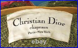 Vintage Christian Dior Hat, Bee Hive Sequins, Feathers, Millinery, New York Paris